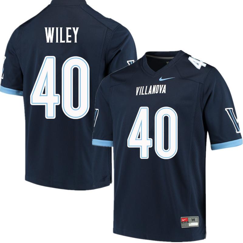 Men #40 Jeff Wiley Villanova Wildcats College Football Jerseys Sale-Navy